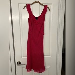 Ann Taylor dress. Bright silk pink/fuchsia. Size 4.